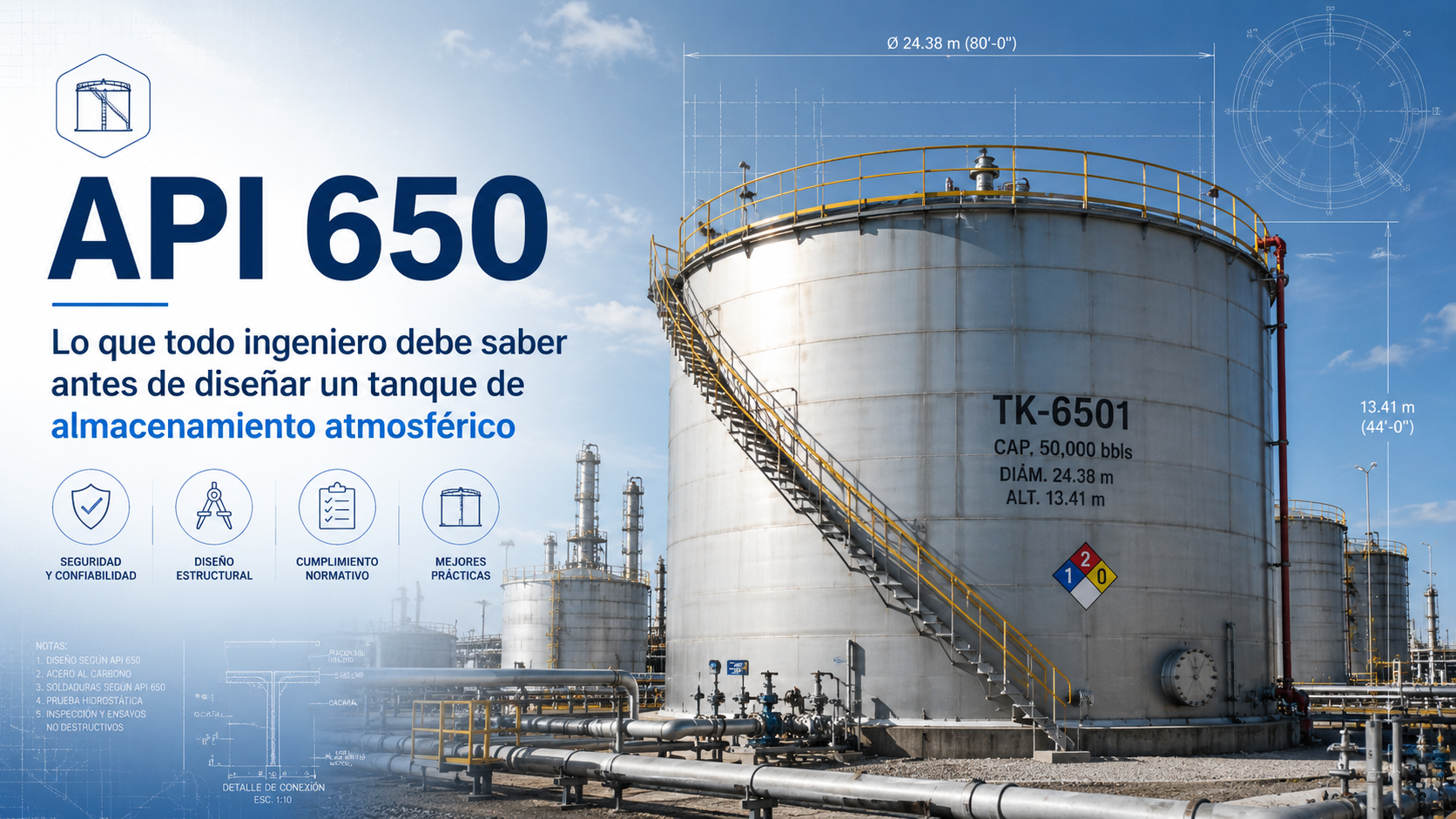 API 650: Lo que todo ingeniero debe saber antes de diseñar un tanque de almacenamiento atmosférico